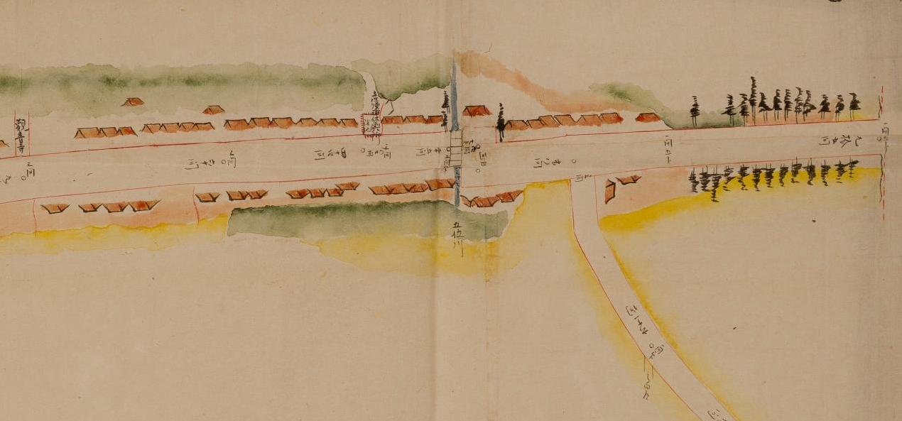 乙訓郡大山崎荘往還筋略絵図（部分）